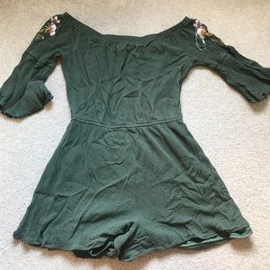 ❗️ Love Fire Green Off the Shoulder Romper